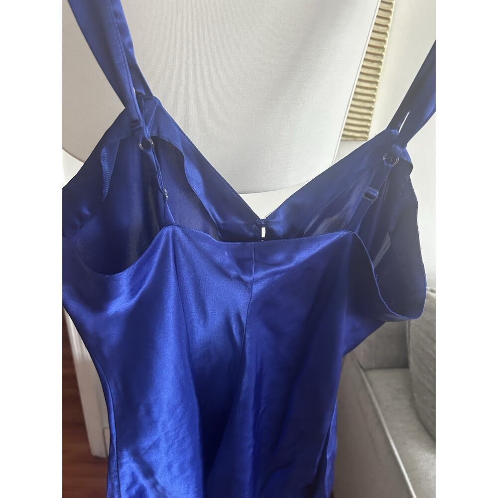 Cacique Blue  Satin Teddy Romper Lingerie SZ L Whimsigoth Fairy - Picture 4 of 11